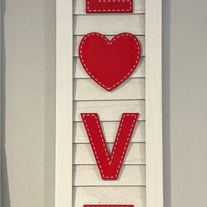 Red and White LOVE Wall Decor